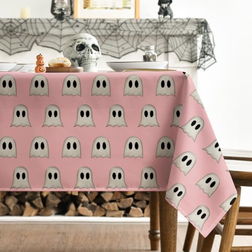 Halloween Tablecloth 60 x 140 Inch Rectangular Pink Ghost Party Decor