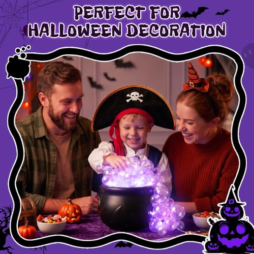 Halloween Bubbling Cauldron Set with Lights and Clear Balls - Indoor Decor