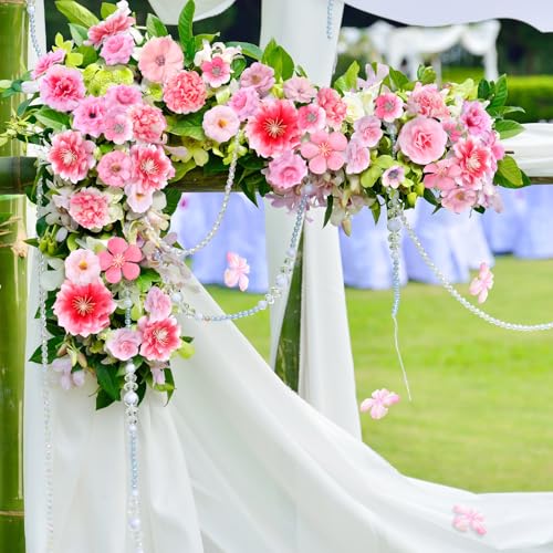 Mini Artificial Flower Heads Set - Pink Cozy Style, 120 Pcs for Crafts & Decor