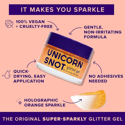 Unicorn Snot Holographic Body & Face Glitter Gel - Fire Variation, 1.7 oz