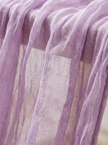 SUNRISING Purple Lilac Cheesecloth Table Runner 10Ft Rustic Boho Wedding & Party Decor