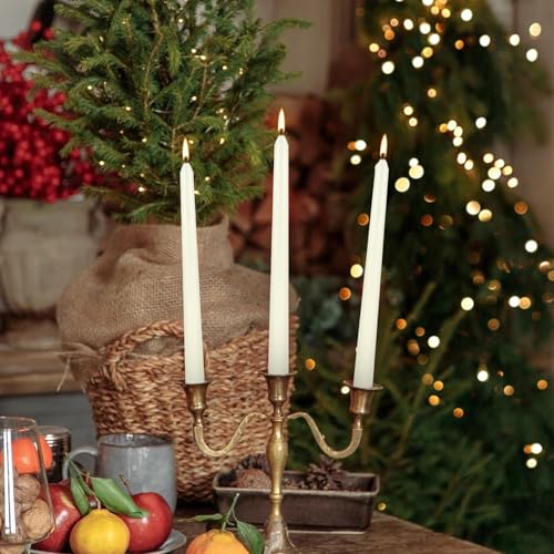 10-Inch Ivory Taper Candles - 50 Pack Dripless Unscented Dinner Candles Variation of THIS listing