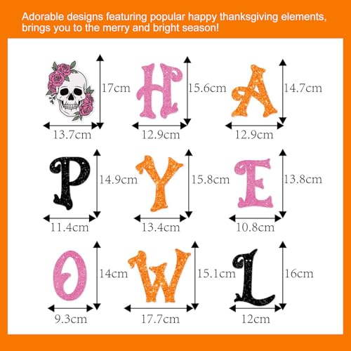 Halloween Skull Banner - No DIY Glitter Party Decorations for Indoor Fireplace Mantle