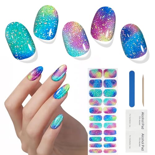Semi Cured Gel Nail Strips Midsummer Night 175 - Long-Lasting Nail Art Stickers
