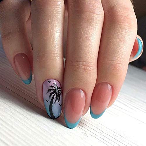 Tropical Palm Tree Nail Stickers Water Transfer Decals - 2 Sheets