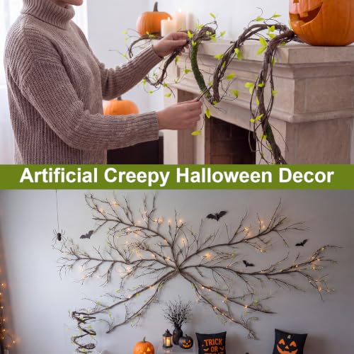 Artificial Tree Branches Set - 2 Pcs 106-118 Inch Long Flexible Vines for Halloween Decor
