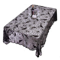 83x60 Inch Halloween Lace Tablecloth - Spider Web & Bat Design, Rectangular Polyester