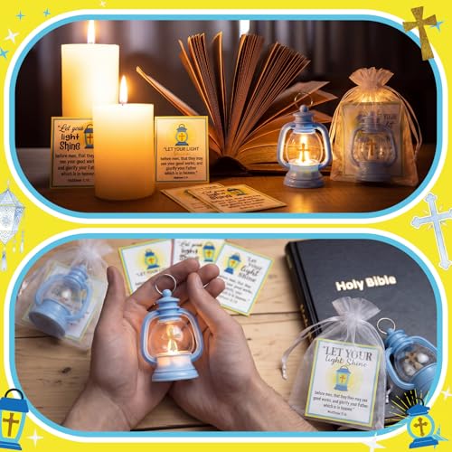 Let Your Light Shine Christian Lantern Gift Set - 12 Religious Jesus Light Kits