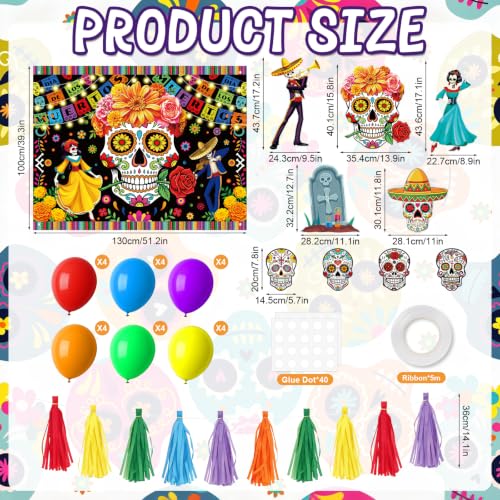Día De Los Muertos Trunk or Treat Car Decoration Kit Halloween Fiesta Party Supplies