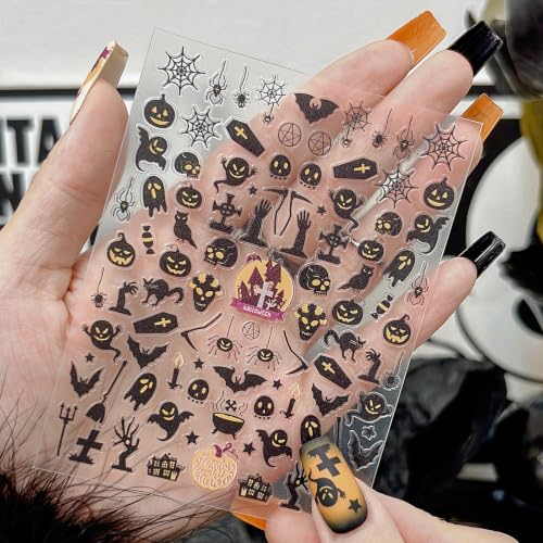 Halloween Nail Stickers for Nail Art - Ghost Vintage Design, 1 Sheet