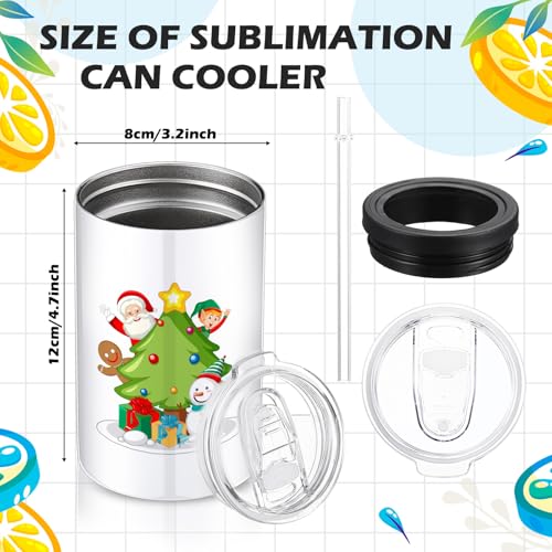 4 Pack Sublimation Insulated Beer Can Cooler 12oz with Interchangeable Lids