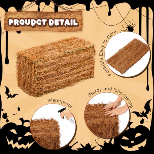 Fall Halloween Decorative Straw Hay Bale - 20 x 9 x 8 Inch - Rustic Farmhouse Style (Variation of THIS listing)