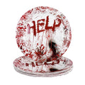 Halloween Bloody Zombie Disposable Paper Plates for Party, 20 Count