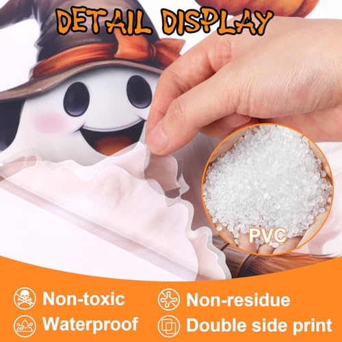 Halloween Window Clings Set - Ghost Pumpkin Bat Reusable PVC Decals for Party & Decoration