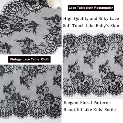 Black Lace Table Runner 2 Pack - 13x120in Halloween Party Decor - Variation of THIS listing
