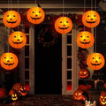 12-Pack Halloween Pumpkin Paper Lanterns - 8 Inch Orange & Black Decorations