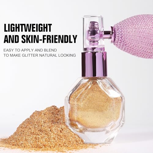 Gold Highlighter Powder Spray #03 - Long-Lasting Glitter Face Body Hair Makeup