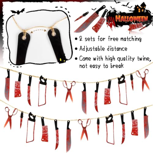 Halloween Bloody Weapon Banner Set - Horror Knife Party Decorations