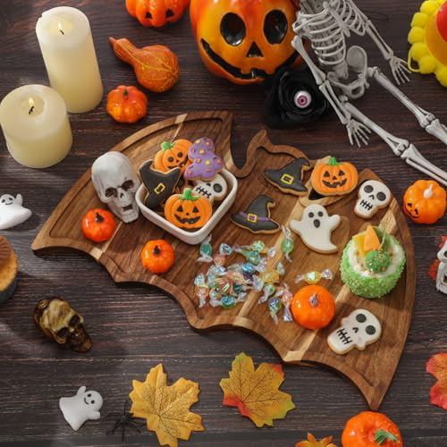 Potchen Bat-Shaped Halloween Wooden Cutting Board & Serving Tray - Acacia Wood