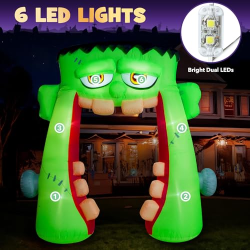 10FT Halloween Inflatable Frankenstein Archway Outdoor Yard Decor with LED Lights