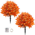 Artificial Maple Topiary Trees with LED Lights - 27 Inches Set of 2 for Indoor Outdoor Decor