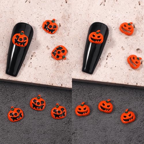 Halloween Nail Charms 30Pcs Ghost Pumpkin Skull Spider Web Bat Nail Art Decorations
