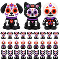 Halloween Day of The Dead Mini Figurines Set - Black Purple, 30 pcs