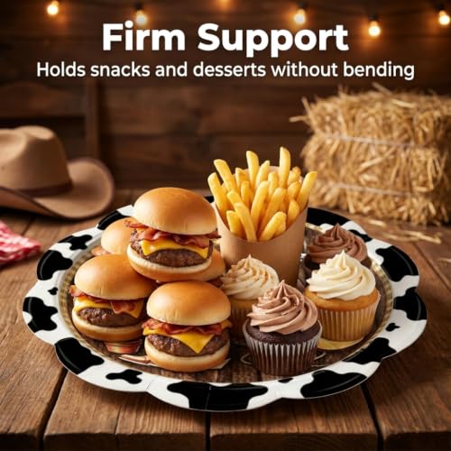 100 Pcs Cowboy Western Disposable Plates - Geometric Pattern, 7 Inch Party Tableware