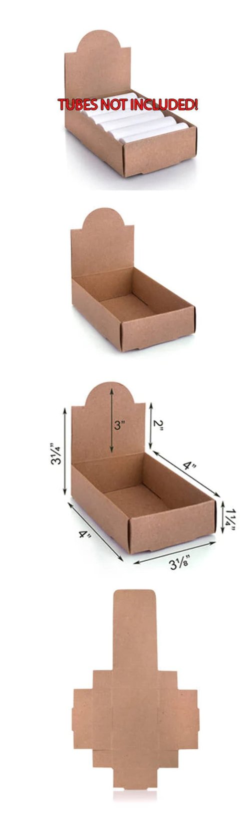 Arizona Bath & Body LLC AZBB Kraft Arched Lip Balm Tube Display Boxes Holds 12 Tubes (5)