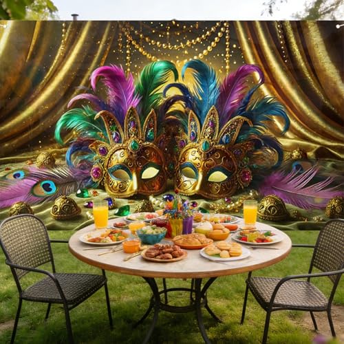 Carnival Party Banner Dual Mask Decor 71x43 Polyester - Variation LR00084