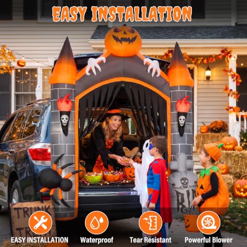 Pumpkin Halloween Inflatable Car & Yard Decoration with Built-in LEDs - 6.3FT