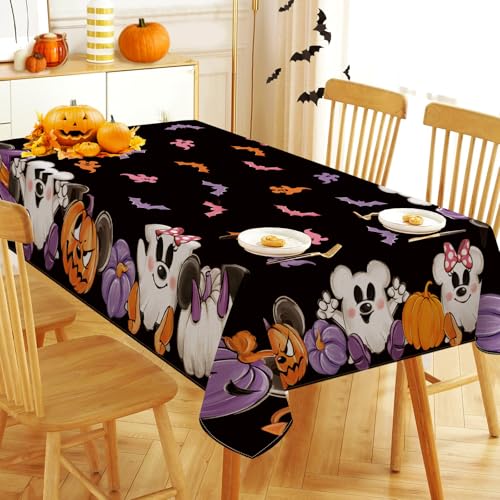 Halloween Ghost Rectangle Tablecloth 60 x 84 Inch - Ghost & Pumpkin Design, Party Decor