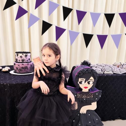 40Ft Fabric Bunting Banner - Black & Purple Halloween Party Decor