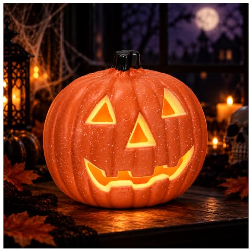 8 Inch LED Jack O Lantern Pumpkin Lantern - Battery Operated Halloween Decor - Variation of THIS listing 7.87 x 7.09 x 6.1 inches