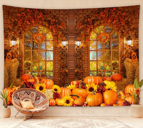 Yellow Fall Forest Tapestry Wall Hanging for Bedroom & Living Room - 40x60 Inches