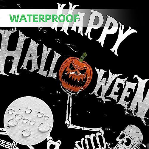 Halloween Skull Shower Curtain - 72x72 Inch Waterproof Fabric with Hooks - Variation 03
