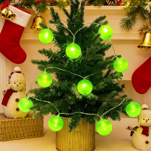 Battery Operated Green LED String Lights - 5 ft, Indoor Outdoor Decoration