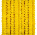 Lime Yellow Artificial Marigold Garland 4.5 Feet - Diwali & Party Decor, 20 pcs