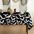 Horaldaily Halloween Tablecloth 60 x 120 Inch Rectangular Black Bats - Durable Polyester Decor