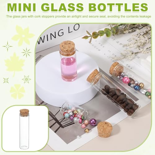 20ml Glass Bottles with Cork Stoppers Set of 8 - Clear Jars for Crafts & Wedding Decor