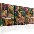 Large Bathroom Leopard Wall Art - 3 Piece Jungle Animal Canvas Prints 16x24in Framed - Variation of 24L x 16W