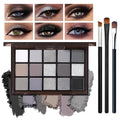 Black Smoky Eyeshadow Palette - Matte & Glitter Gothic Makeup with 3 Brushes - Variation of THIS listing