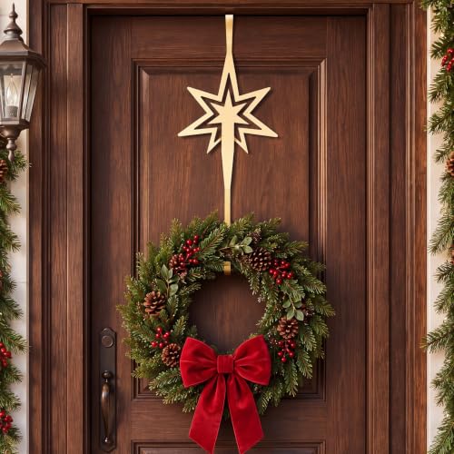 Wreath Hanger Metal Christmas Door Decor - Bethlehem Star Variation of This Listing