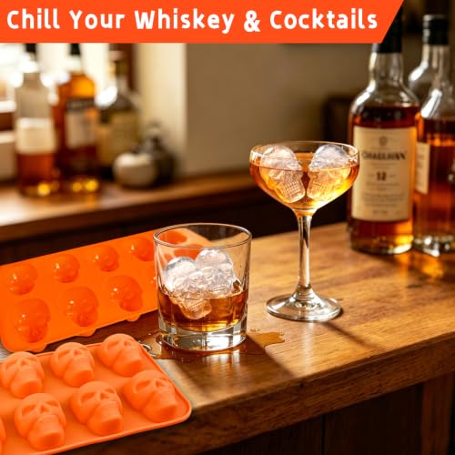 Halloween Skull Silicone Mold 2-Pack - Orange Skull Candy & Chocolate Molds