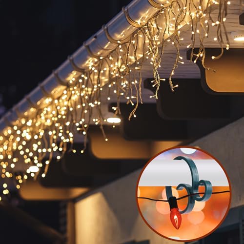 Christmas Light Clips for Banister - Green, 30 Pack Holiday Garland Hooks