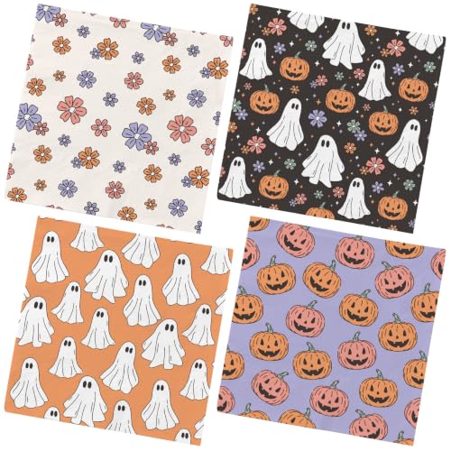 Halloween Paper Napkins 50Pcs Ghost Pumpkin Party Supplies for Kids & Adults