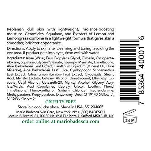Mario Badescu A.H.A. & Ceramide Face Moisturizer - Lightweight Non-Greasy Cream for Oily Skin | 2 Fl Oz