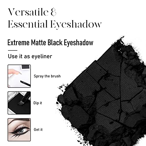 Black Eyeshadow and Eyeliner Palette - Gothic Vampire Blood Makeup - Black Rose - Eyeshadow Black