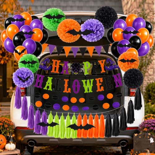 Halloween Trunk or Treat Car Decorations Kit - 57-Piece Festive SUV & Garage Decor