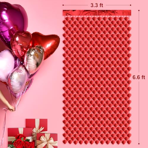 Red Heart Foil Fringe Curtains - Valentine's Day Party Decorations - 2 Pack
